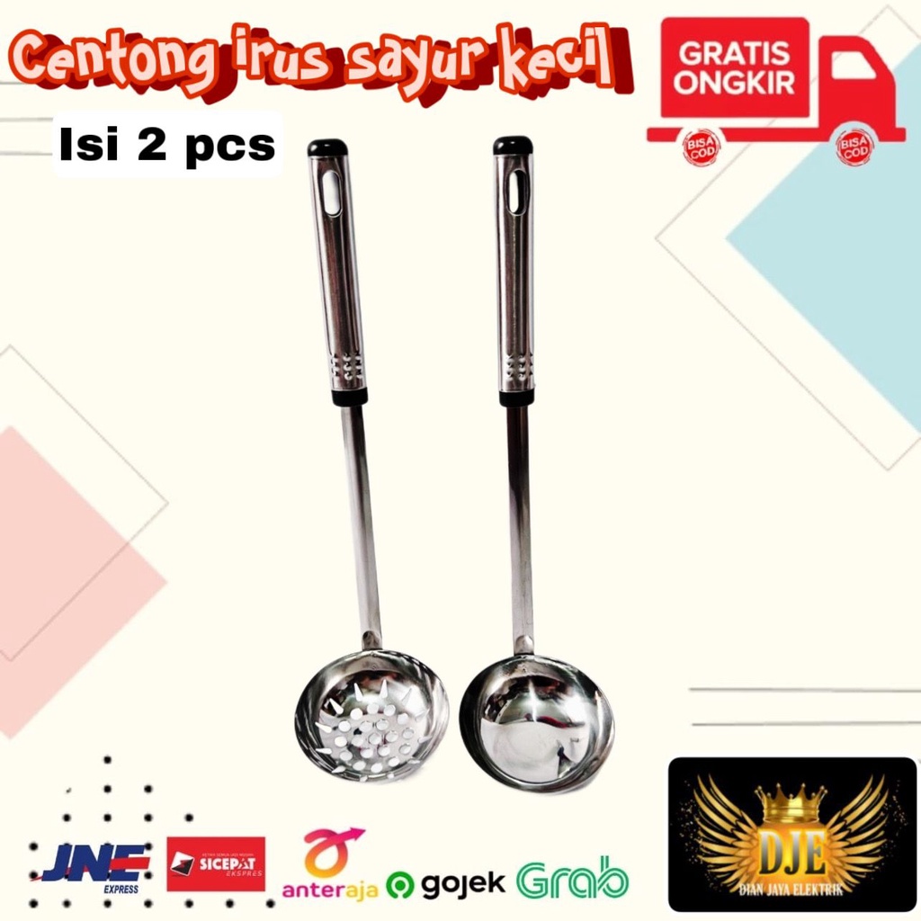 centong irus sayur kecil stainless isi 2 pcs