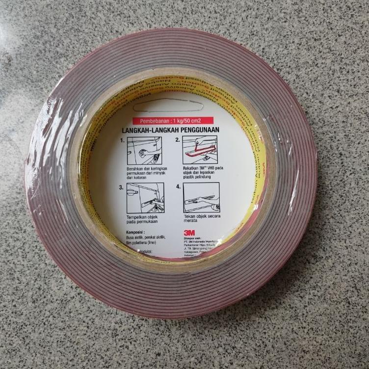 

⇷ Isolasi 3M VHB 24mm 4,5 meter Double Tape foam abu kehitaman, otomotif dan rumah tangga 100% ORI ホ