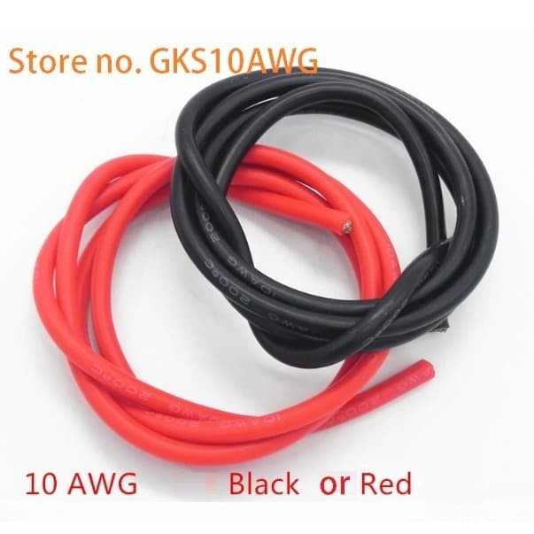 10cm Kabel silicone Wire 10AWG AWG10 10 AWG Silikon Silicon Lipo battery