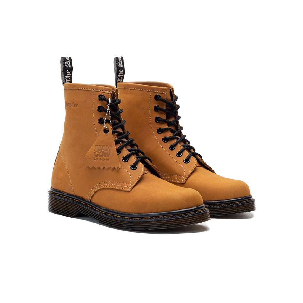 Mancow High Boots Crazy Horse Tan Sepatu Formal Pria Wanita Original Kulit Asli