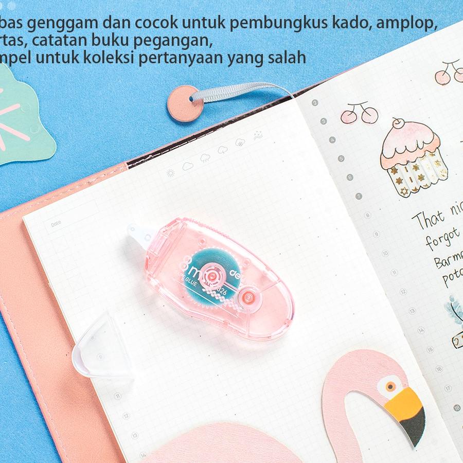 

FZA143 Deli Adhesive Roller / Lem Kering Roll / Lem Roller 8 Meter Menempel Kuat Warna Lucu 7326 |