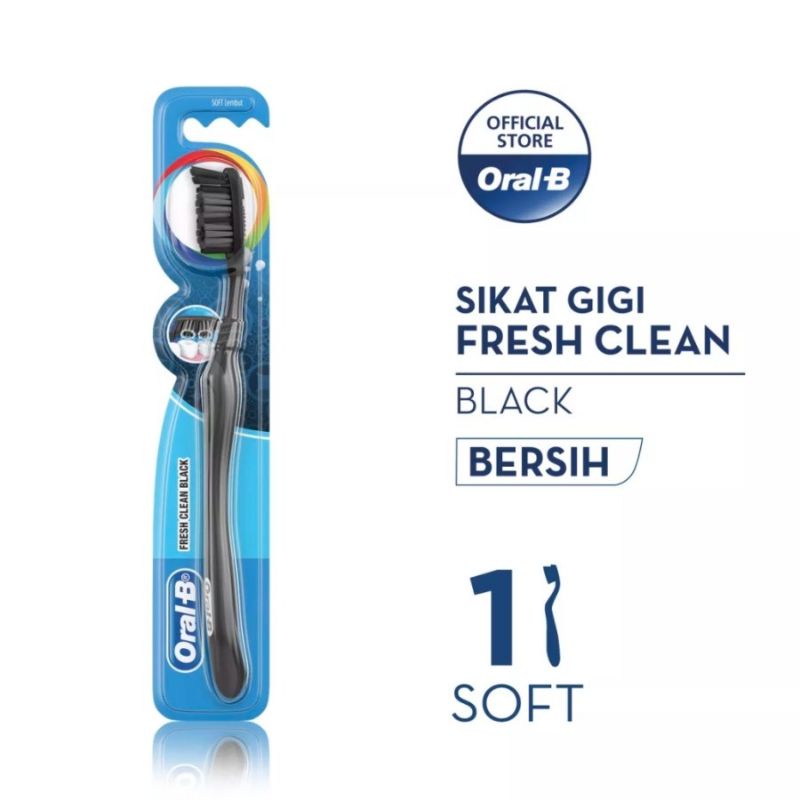 Oral B Sikat Gigi All Rounder 123 Clean / Fresh Clean Black - 1 pcs