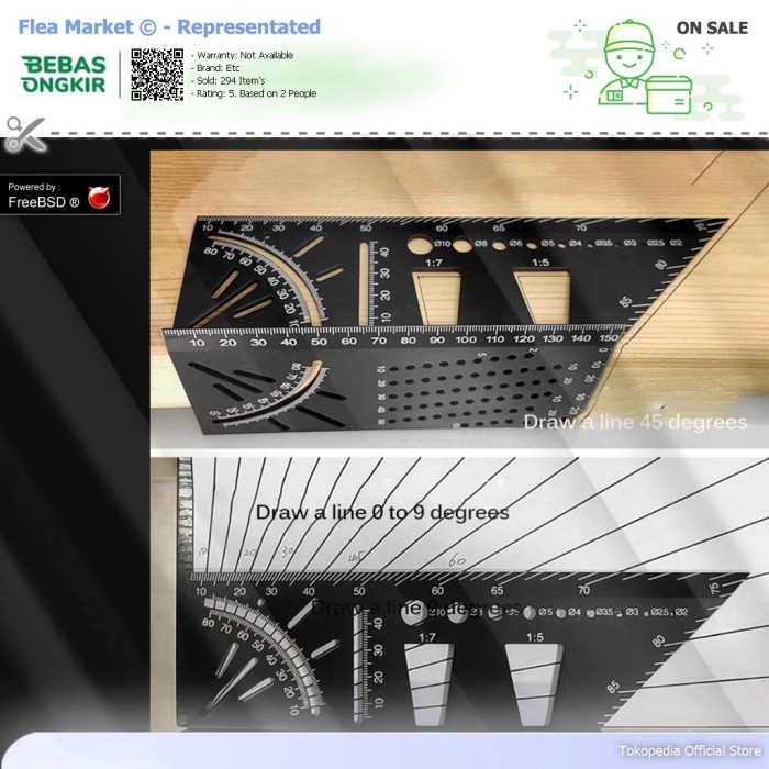 

Matr Abedoe Penggaris Angle Ruler Mark Line 3D Measuring Aluminium - M142