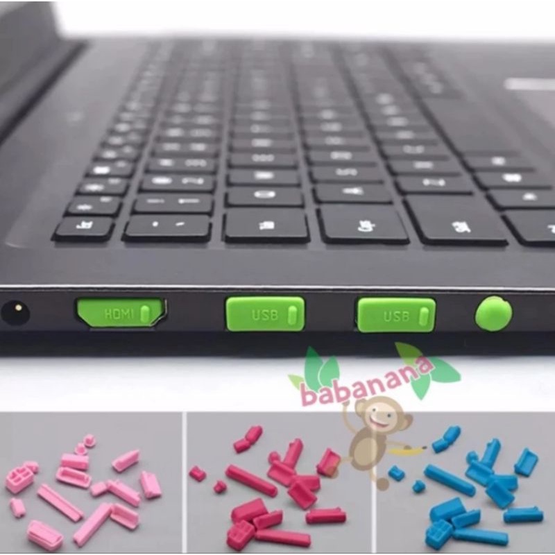 16pcs laptop port cover anti dust tutup pelindung debu usb type c