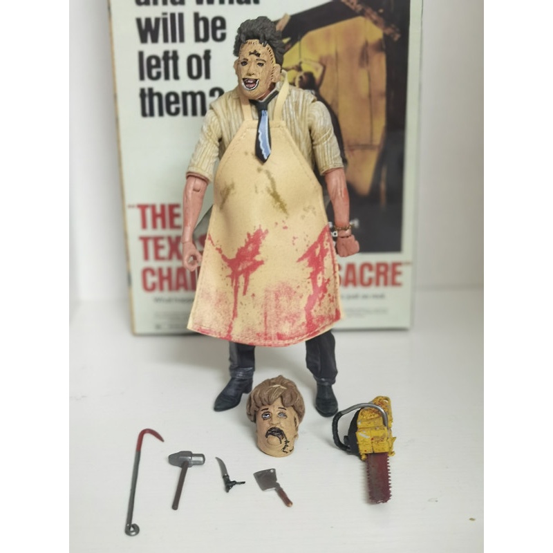 Model Boneka Massacre Texas Chainsaw 7in Mainan Figure Action 40th Anniversary Movie