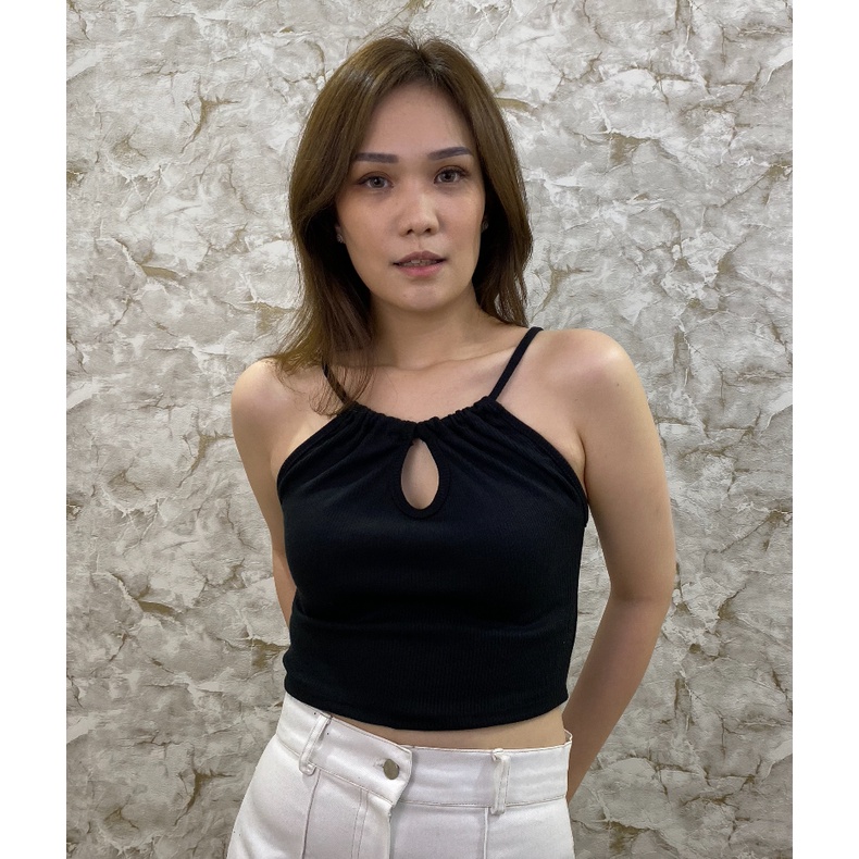 CAVALU Korean Tanktop Serut Crop Top Korea Rajut 144