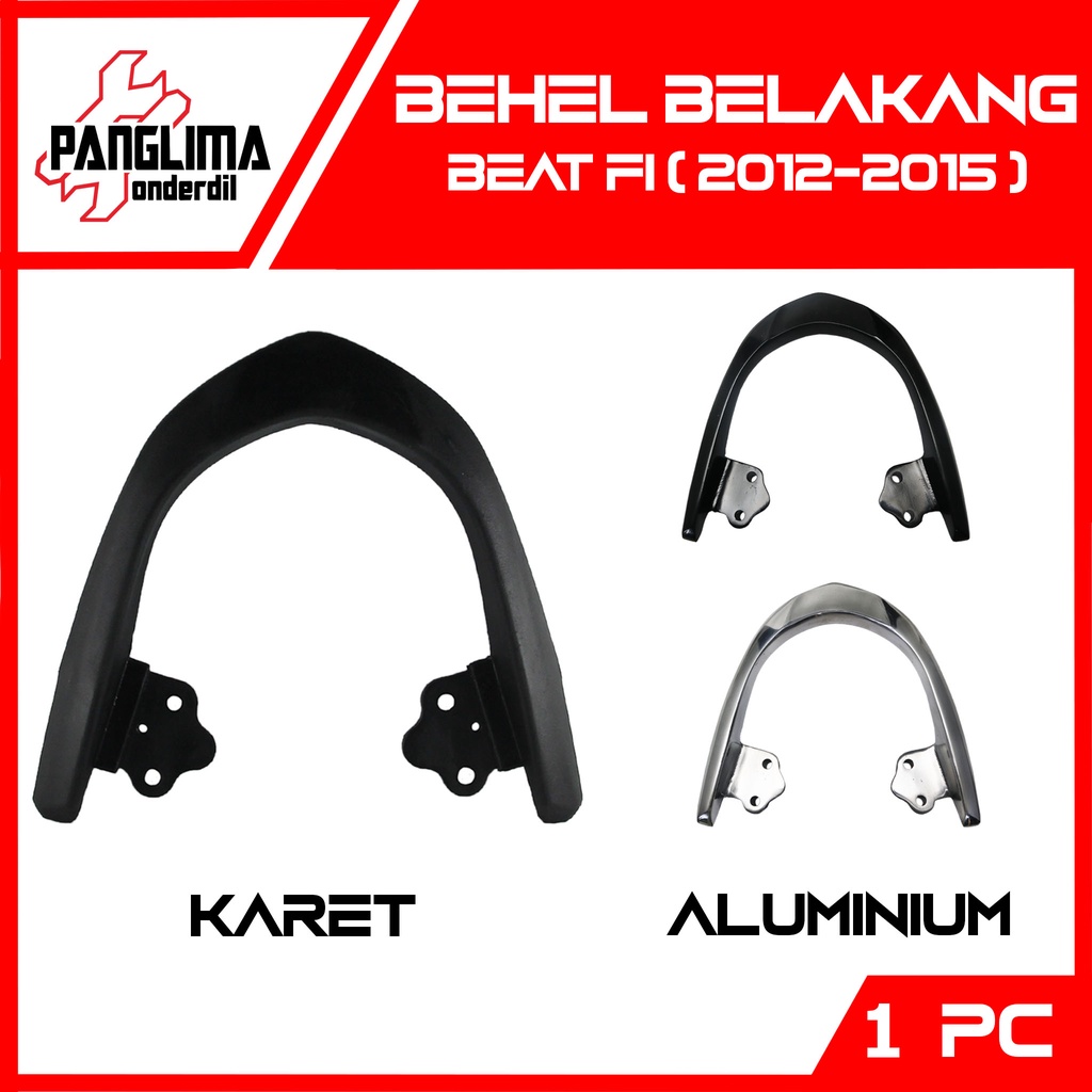 Behel Belakang Honda Beat FI-F1-Injection 2012-2015-Begel-Pegangan Tangan-Bracket-Breket-Braket-Brecket-Handle-Handel-Hendel-Hendle Karet-Besi Jok-Jox Aluminium-Alumunium