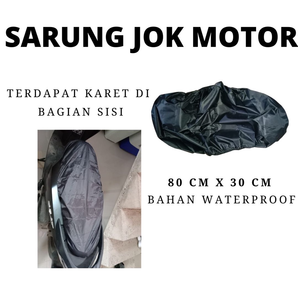 SARUNNG JOK MOTOR WARNA HITAM UKURAN 80CM X 30CM BAHAN WATERPROOF