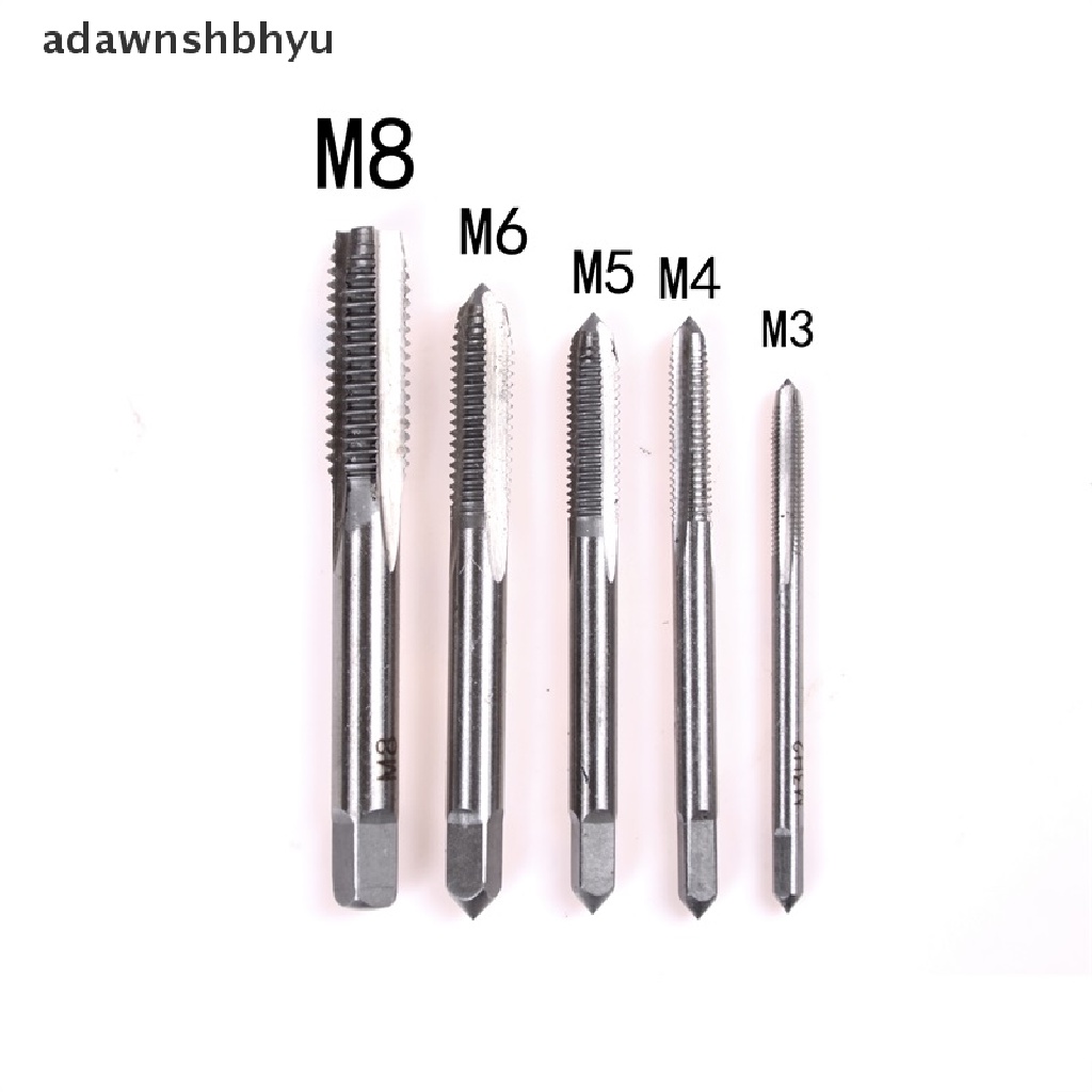 Adawnshbhyu 5pcs/Set M3 M4 M5 M6 M8 Hand Tap Lurus Suling 3mm-8mm Tangan Cepat tapping Tool ID