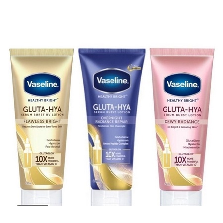 VASELINE HB GLUTA-HYA 200ML/330ML OVERNIGHT/DEWY RADIANCE/FLAWLESS BRIGHT