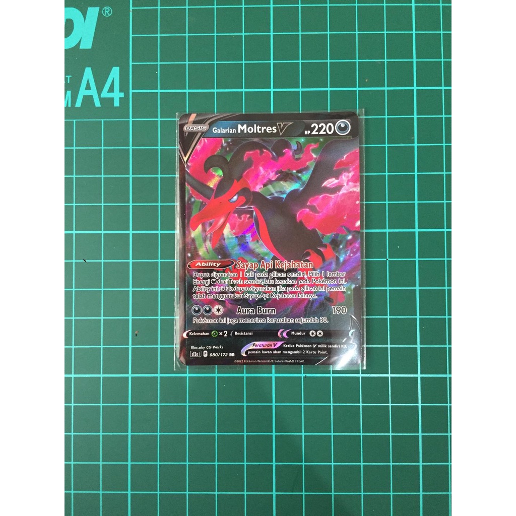 Galarian Moltres V RR Kartu Pokemon TCG Indonesia