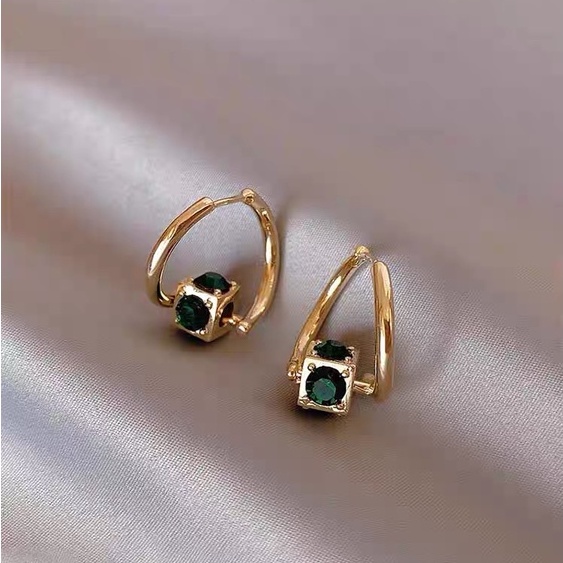 Anting Zircon Warna Hijau Untuk Wanita