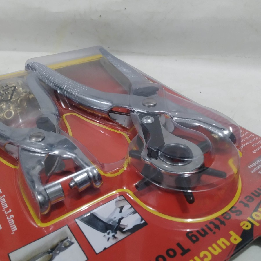 Leather Hole Punch Set Pembolong Tas Sabuk Gesper Kulit dan tang mata ayam Set 2pcs