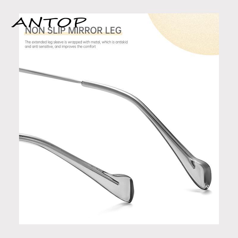 【Antop 】Oval Frame Kacamata Anti Blueray Berubah Warna Putih Flat Blueray Lensa Kacamata Optik