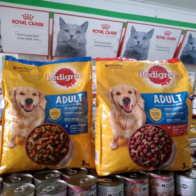 Pedigree adult all varian 3kg | makanan dryfood pedigree anjing dewasa