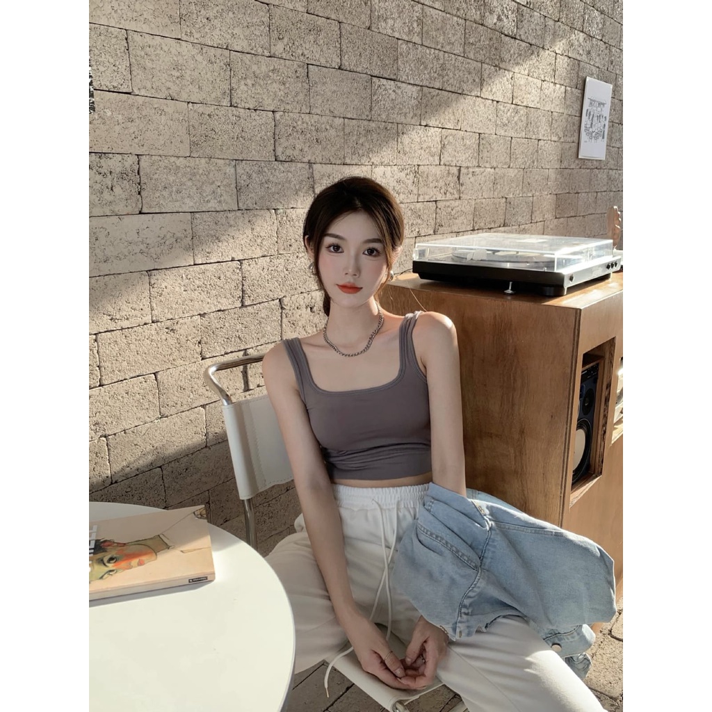 Nicebra Crop Tank Top Bra Atasan Wanita / Tanktop Basic Elastis Bahan Premium Import 1130