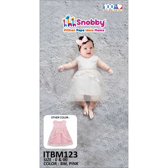 Snobby Dress Gaun Pesta Tutu Bayi Lucu Usia 9 - 12 Bulan Bahan Halus Tidak Panas
