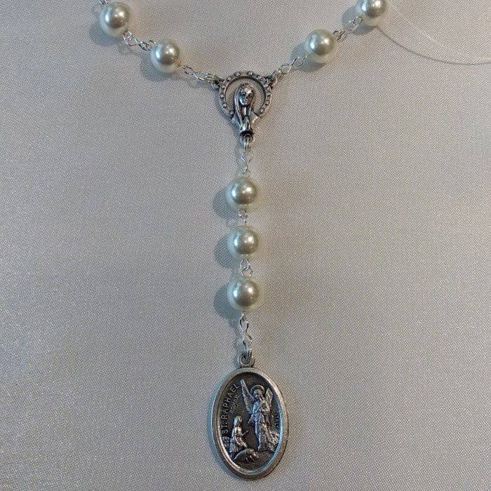 

Nemodorry Kaplet Devosi St. Rafael Mutiara Artificial 8Mm Rohani Katolik