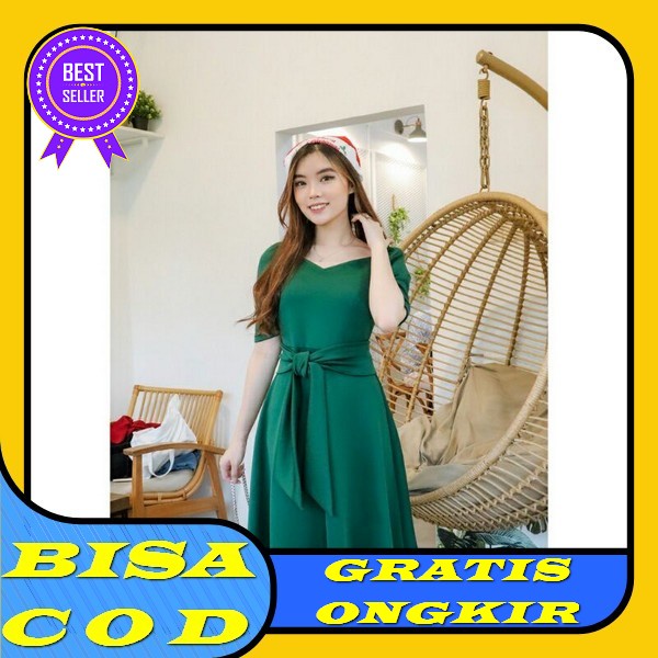 Istanabaju89 - 2 Ukuran Xl Xxl Dress Jumbo Joan Tile Dot/Gaun Wanita Big Size Pesta Party Kondangan 