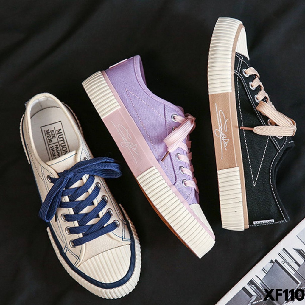 SEPATU SNEAKERS WANITA PERAWATAN MUDAH DAN TIDAK RIBET IMPORT BAHAN CANVAS F110