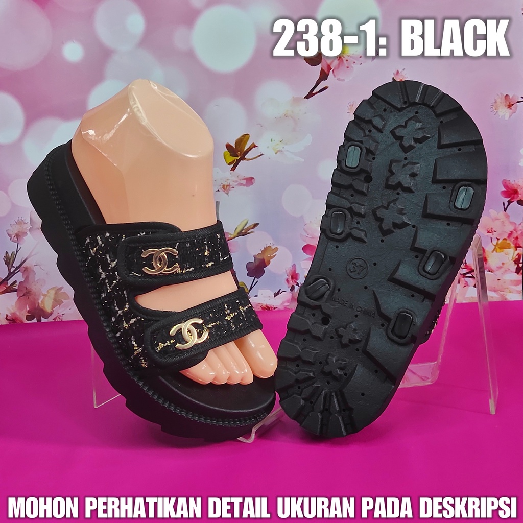 Sandal Import wanita 238 1 Anti slip dan air sol karet SDLWW