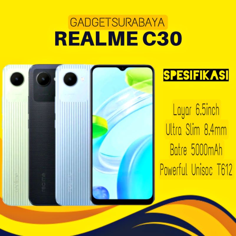 Realme C30 Ram 4GB Internal 64GB Ram 2GB Internal 32GB Baru Garansi Resmi 1 Tahun