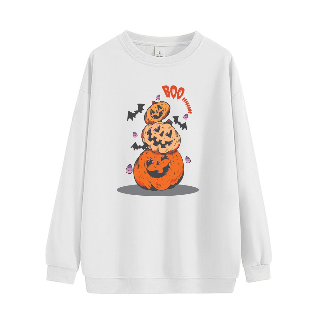 Sweater Oversize Hallowen Pria Dan Wanita Korean Fleece Size L - XL - XXL - XXXL