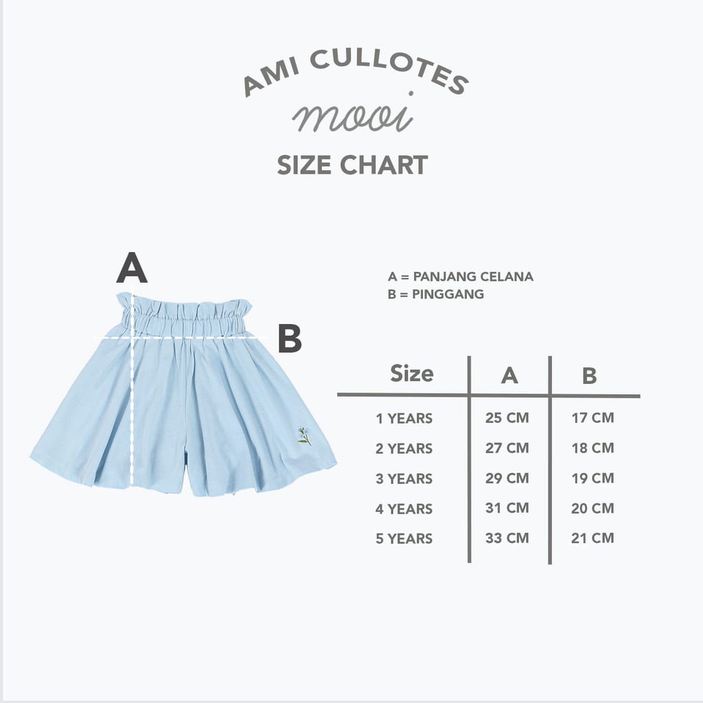 Mooi Celana Pendek Anak Perempuan Ami Cullotes Pants - Celana anak Perempuan 1-5 Tahun