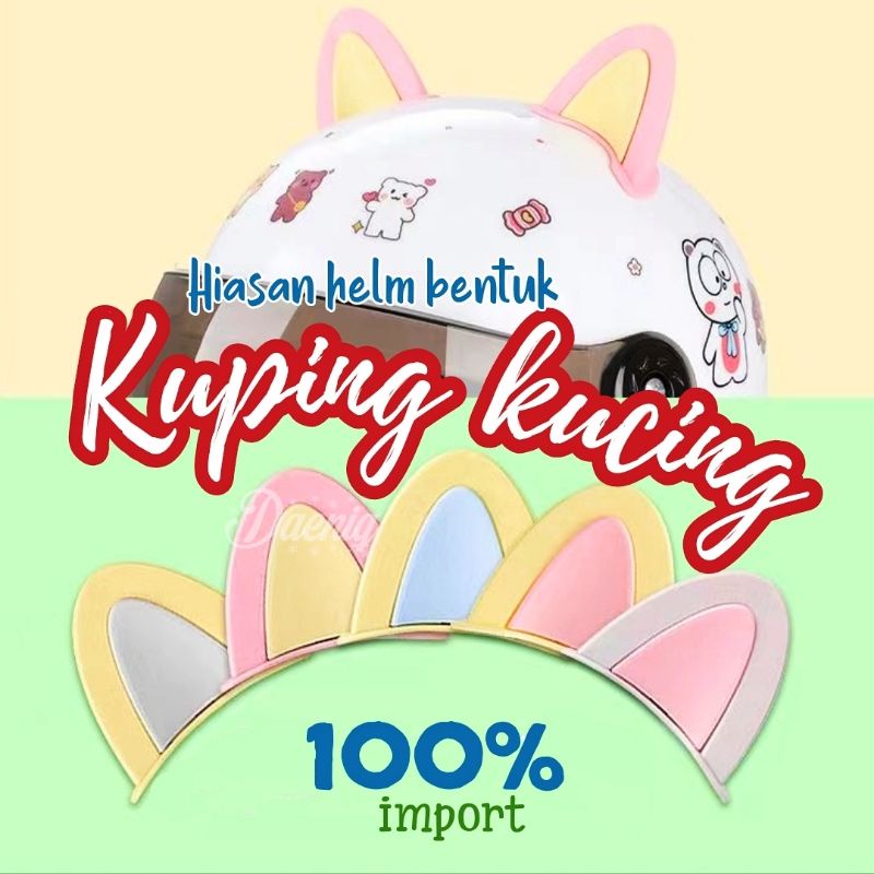 Sepasang kuping hiasan helm telinga kucing