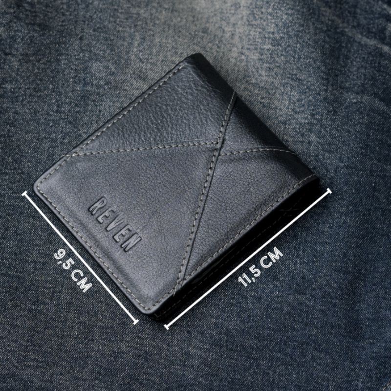 Reven Leather Dompet Pria Kulit Sapi Asli/Dompet Edmund Model Terbaru Kekinian/Dompet Lipat Pria Tipis