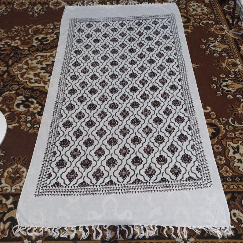 MMK.22De22ι ▪ SORBAN PUTIH BATIK MOTIF KASHMIR BAHAN RAYON TEBAL