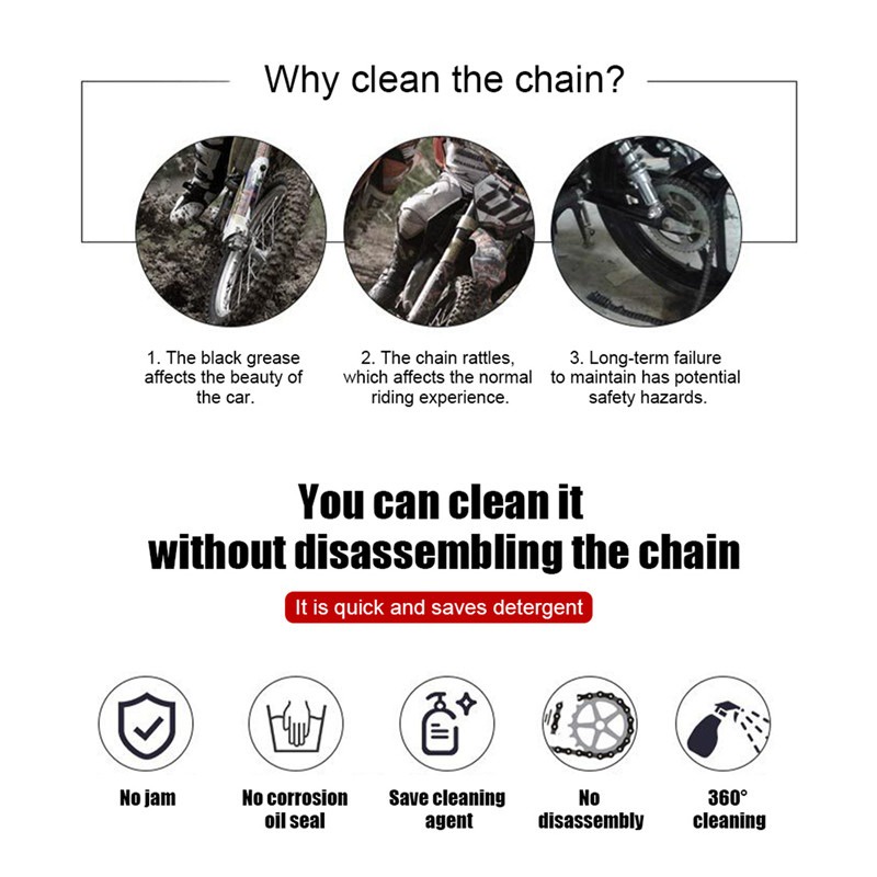 Bike Chain Cleaner Sikat Pembersih Rantai Motor Sepeda Dual Head Cycling Cleaning