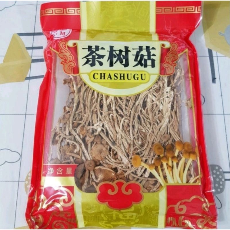 

Dried Tea Tree Mushroom/Jamur Pohon Teh/Cha Shu Gu 250gr