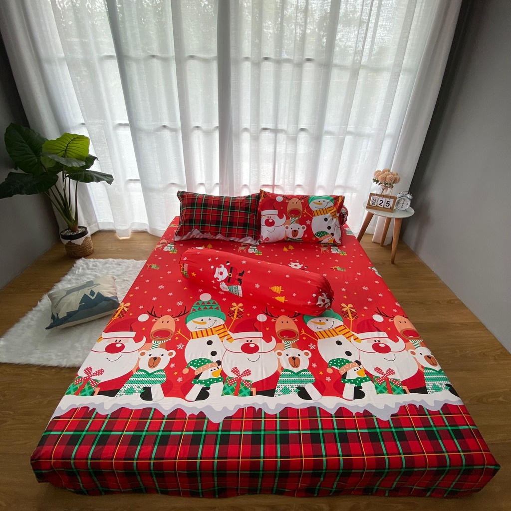 SPREI NATAL SPREI KATUN PREMIUM SANTA CLOUSE