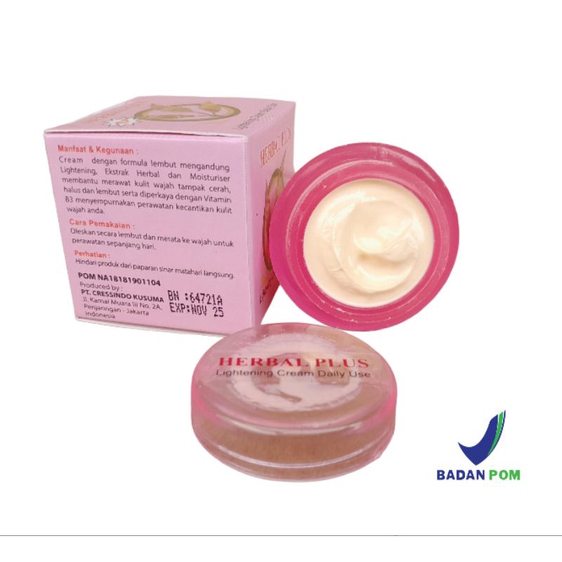 Herbal Plus Krim New Lightening Cream Daily Use |BPOM| original