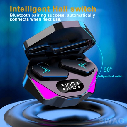 [ready stock] Headset Bluetooth Gaming TWS  5.0 Earphone  Bluetooth X15 Full Bass Noise Cancelling Earbuds HiFi Stereo Handsfree cod