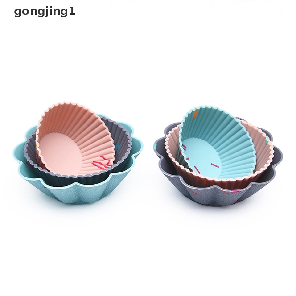 Ggg 6pcs /Set Cetakan Silikon Kue Muffin Cupcake Baking DIY Alat Kue Piring Cup ID