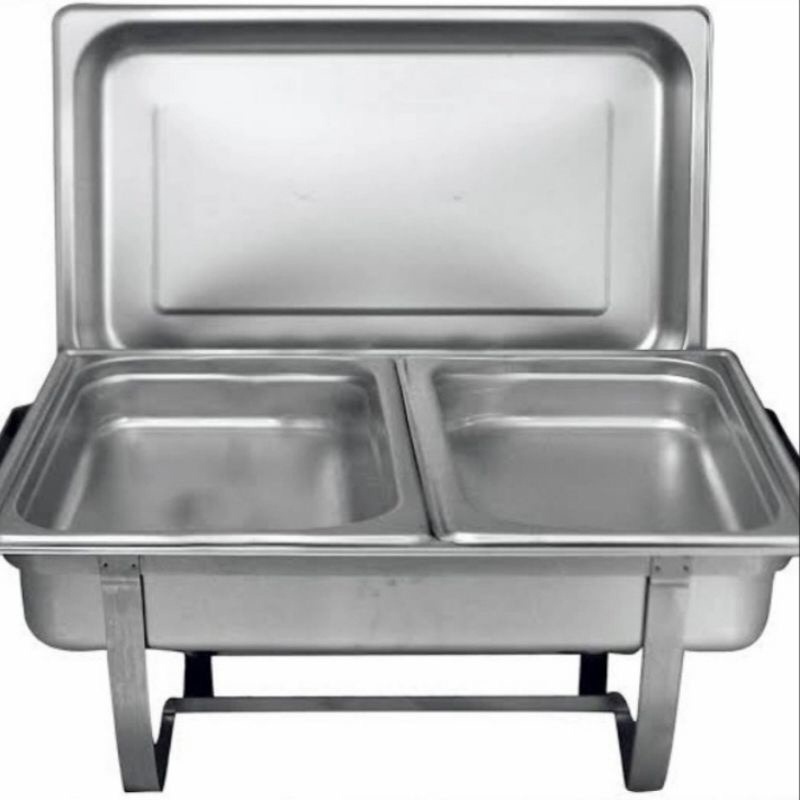 Chafing Dish Matsunichi Double Tray (2 sekat) | Tempat Prasmanan Double Tray Stainless Steel 12liter