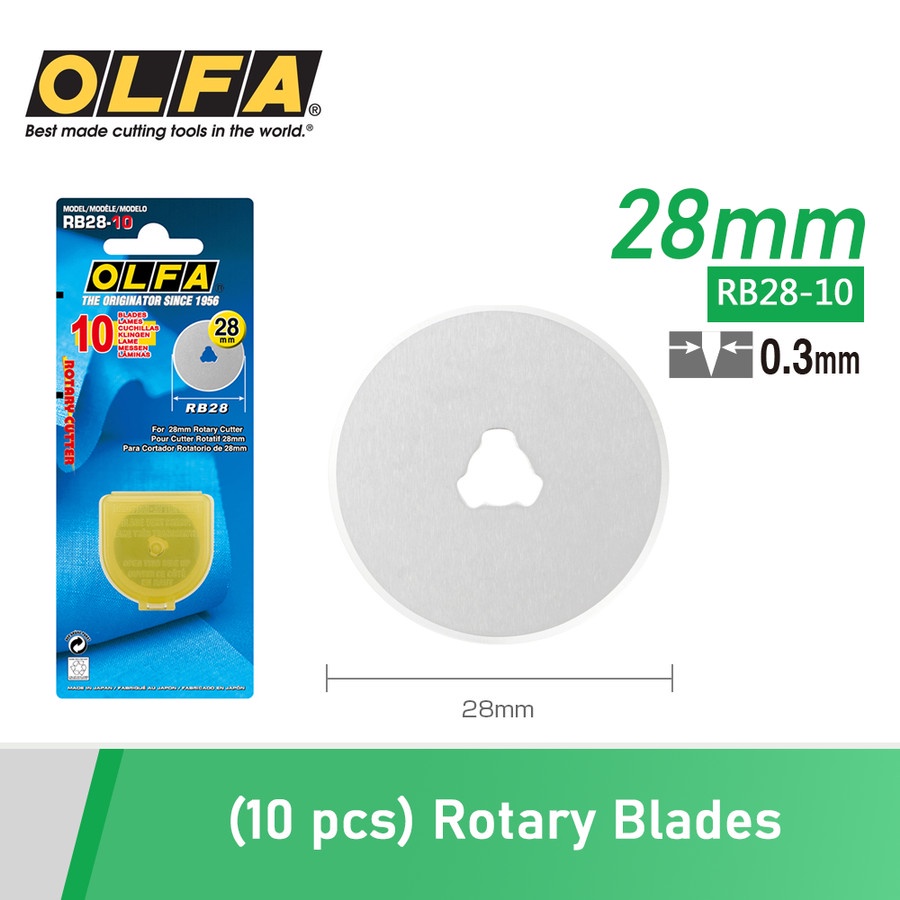 

OLFA Refill Rotary Cutter 28mm RB-28 (10pcs/pack) Spare Blade RB28-10