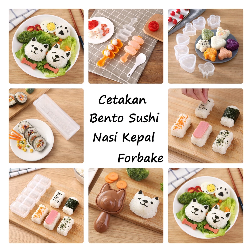 Cetakan Bento Nasi Kepal Peralatan Cetak Bento Cetakan Sushi Onigiri Bento