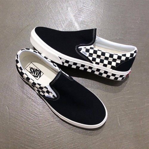 Sepatu Vans Slip On Sol Checkerboard Black White Hitam Putih Motif Kotak Catur Sekolah Kerja Kuliah hangout Keren Santai Murah