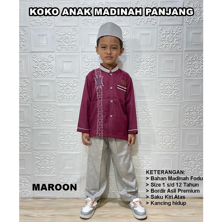 Koko Anak Lengan Panjang Motif Bordir By Agnina