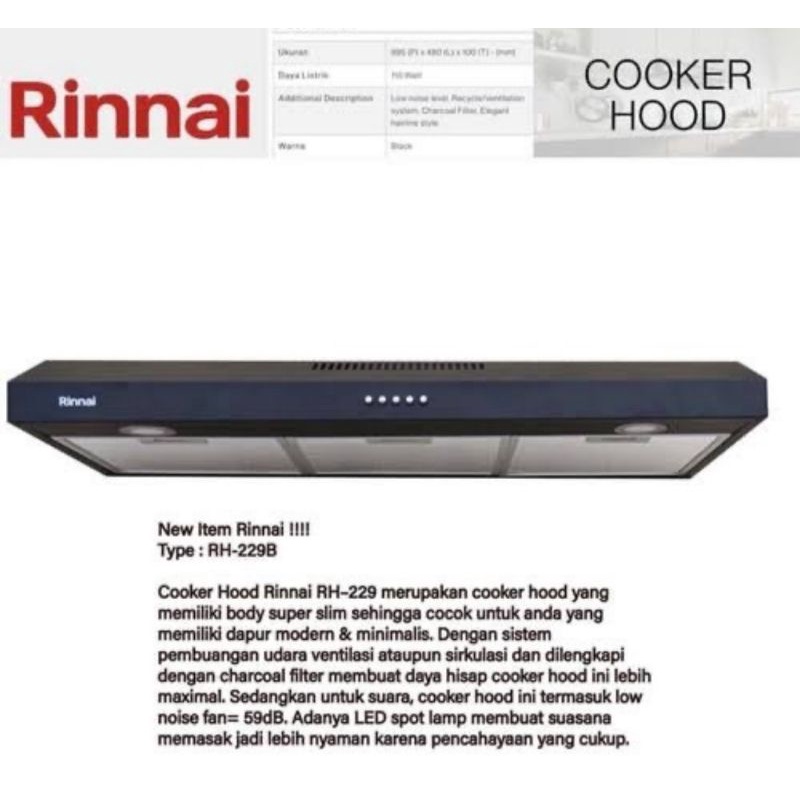 COOCKER HOOD RINNAI 90CM RH-229B