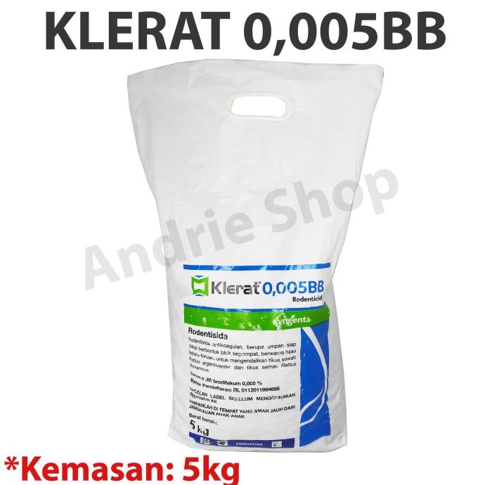 Klerat 0,005 BB Kemasan 5 Kg Racun Tikus Umpan Tikus Pembasmi Tikus