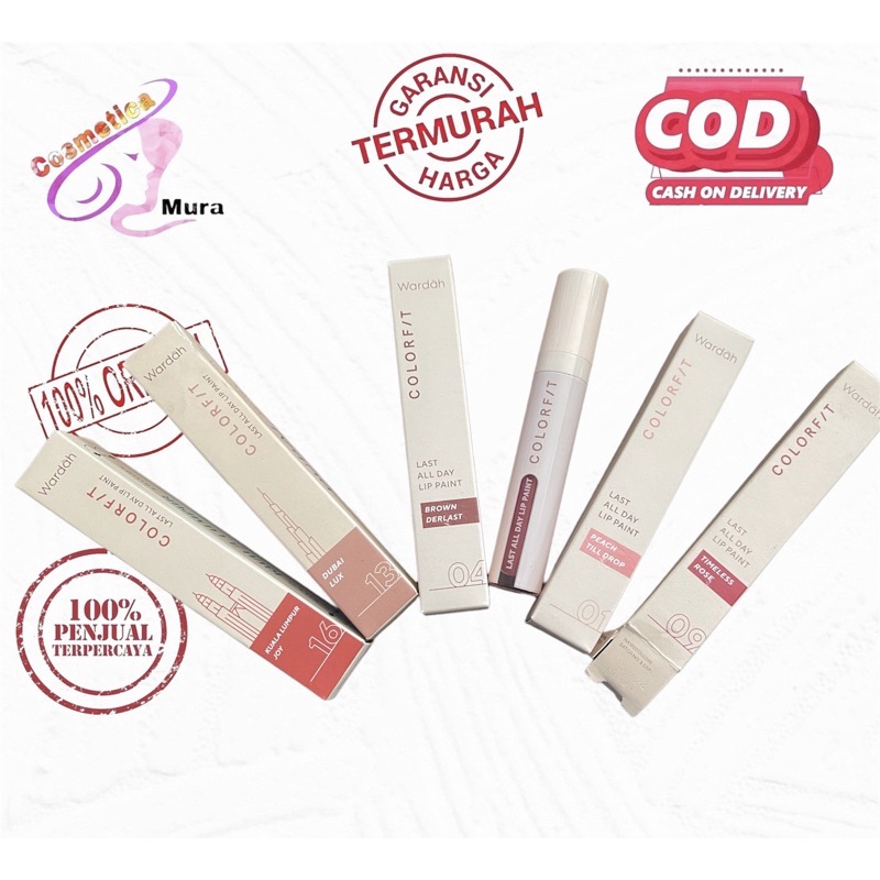 [ hati&quot; barang kw ] ready no 00 - 17 || wardah colorfit last all day lip paint - wardah ultra light matte lipcream around the world