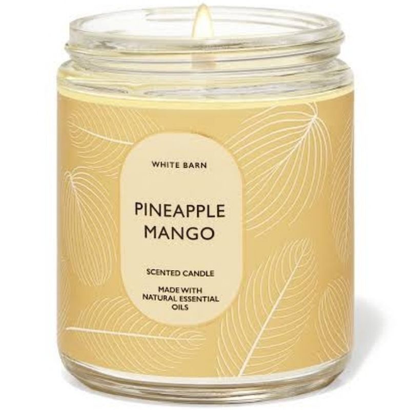 BATH AND BODY WORKS BBW PINEAPPLE MANGO SINGLE MEDIUM 1 WICK CANDLE 198 G