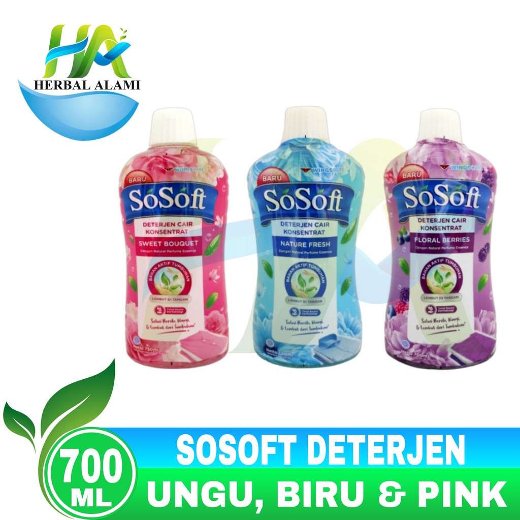 SOSOFT Detergent Cair Konsentrat 700mL - Sabun Cuci Baju Cair