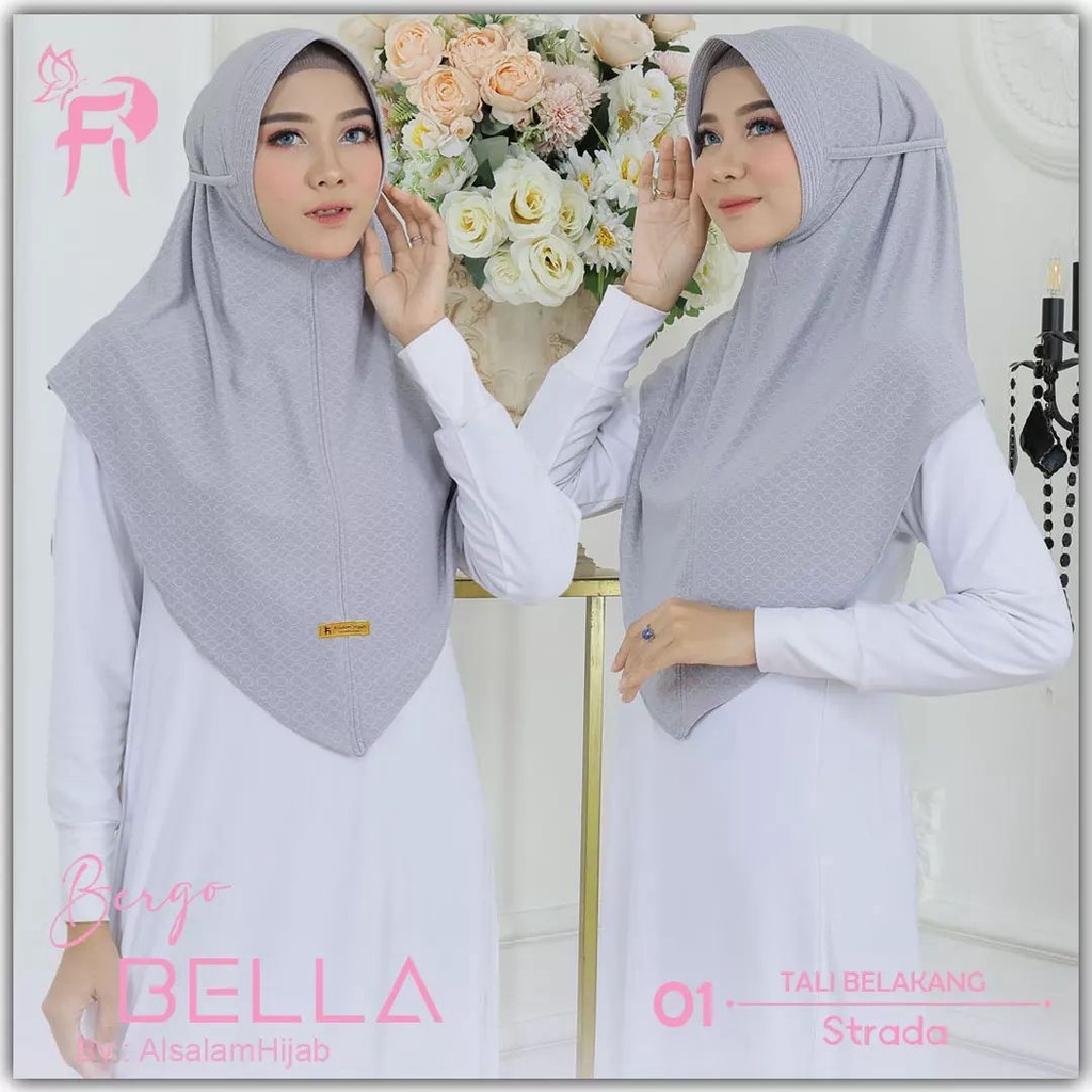 [115 fi hijab] jilbab tali belakang pet busa by fi hijab ✦ bergo bella ori alsalam hijab