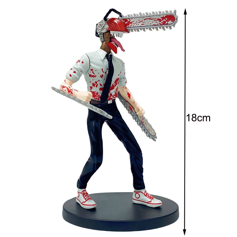 New Anime Chainsaw Man Denji 18 cm PVC Patung Action Figure Model Koleksi Boneka Dekorasi Mainan Patung Natal