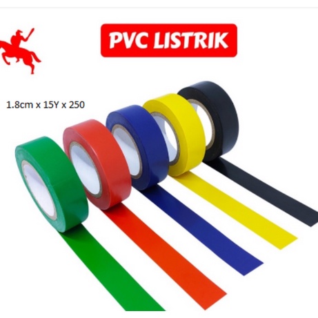 

Isolasi / Lakban / Solatip Listrik / Kabel Listrik PVC Ksatria Tape 18MMX15Y